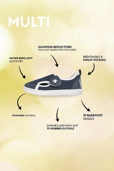 HOPFRÖG Pantofi pentru copii albastru bleumarin Mix Barefoot