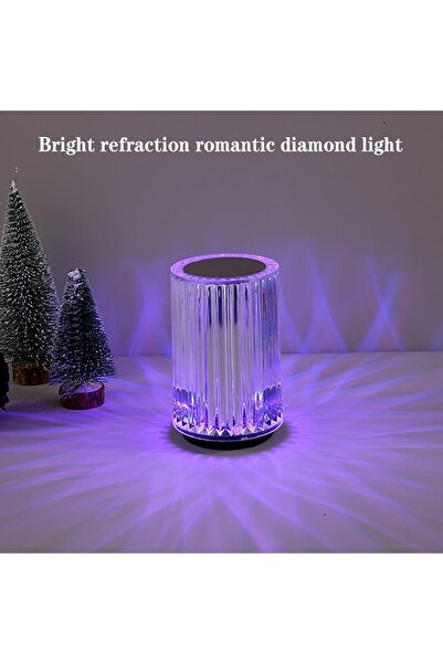 1st Acrylic Diamond Design Touch LED Table Lamp with USB Charging Port
