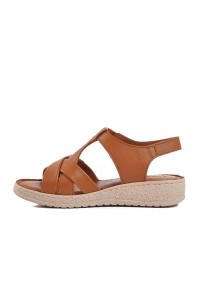 Voyager 9216 Z Tan Genuine Leather Women's Sandals