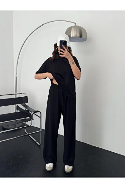 YAKAMEL طقم علوي سفلي كبير الحجم من القطن الممشط عالي الخصر للسيدات