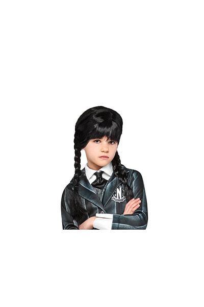 WEDNESDAY Peruca Wednesday Addams pentru fete Universala 6 ani +
