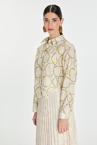 Zühre Πράσινο πουκάμισο με μοτίβο τσέπης G-0081