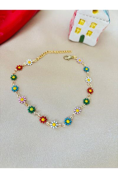 Markiz Takı Flower Anklet Model 22 cm + 5 cm Extension