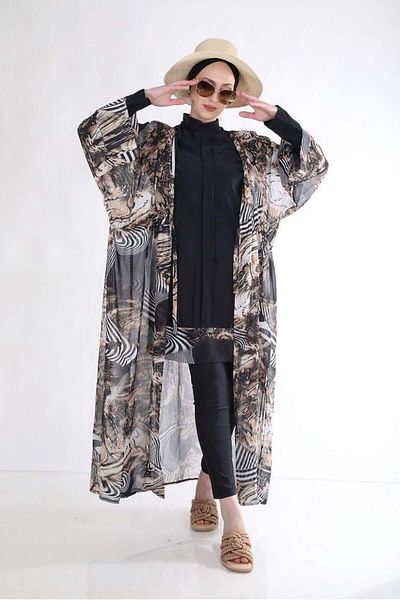 NS Tasarım Tesettür Mayo Amazon Leopard Pattern Design Hijab Pareo