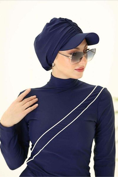 NS Tasarım Tesettür Mayo Mila Navy Blue Visor Bonnet