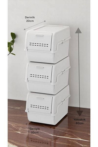 Technow Motek Mt-40 S-Box 8 Liter 3-Purpose Organizer Organizer Gray (3*8Liter)