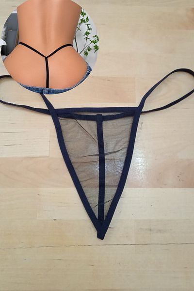 Anastasia Underwear String Thong Panties Stylish Model Designed with Tulle and Micro Fabric