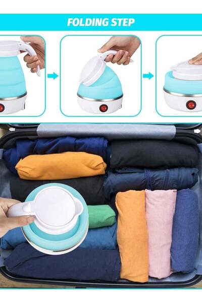 Denx Mini Retractable Foldable Kettle Silicone Electric Kettle Portable Small Outdoor Travel Kettle