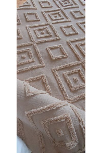 baladı home ev tekstil home collection Double Pompom Bedspread (Set 3 Pieces) Bedspread and 2 Pillowcases