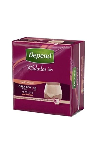 Depend حفاضات داخلية ماصة للسوائل للنساء، مقاس متوسط، عبوة واحدة تحتوي على 10 قطع
