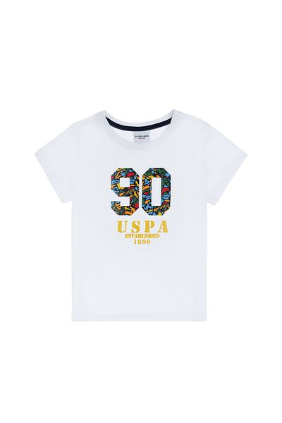 U.S. Polo Assn. Boy's White Crew Neck T-Shirt 50307268-Vr013