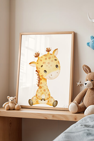 Basquiart Poster cu ramă din lemn pentru camera copiilor, camera bebelușilor,...