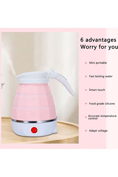 Denx Foldable kettle, Portable Foldable Electric Kettle for Travel Food Grade Silicone Electric Water