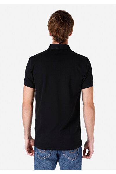 Colin's Ανδρικό μαύρο κοντομάνικο μπλουζάκι Slim Fit Polo Neck