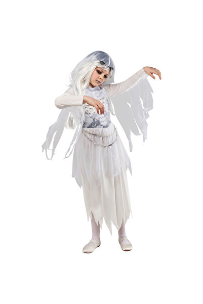 KidMania Costum Halloween fantoma cu voal pentru fete, KidMania® 104 -110 cm ...