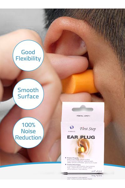 First Step Ear Plugs – Soft Rubber Bullet Shape | Noise Reduction, Comfortable Fit, With Case