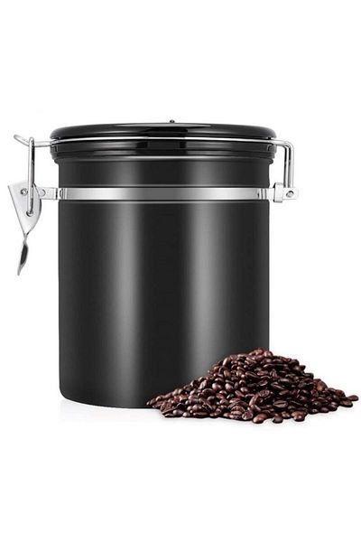 MIBRU Coffee stainless steel container jar 1400ml black
