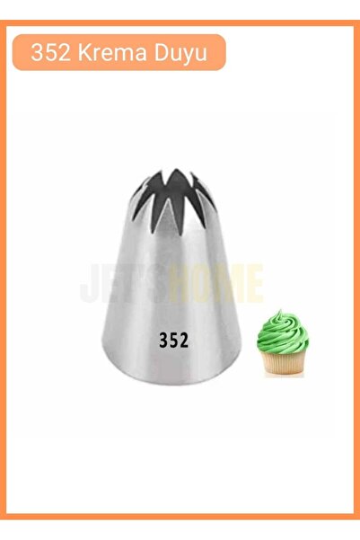 Jet's Home 352 Yıldız Desen Krema Duyu Büyük Boy Pasta Duyu Paslanmaz Çelik K...