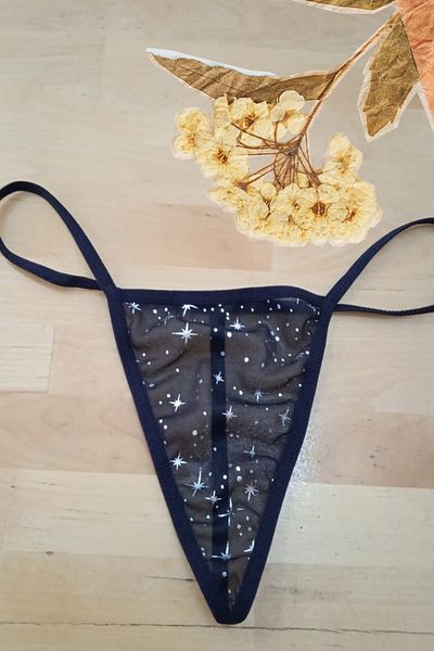 Anastasia Underwear String Thong Panties Stylish Model Designed with Tulle and Micro Fabric