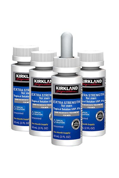 Kirkland Signature Soluție Kirkland 4 luni, Minoxidil, 5%, Tratament pentru căderea părului, 4x 60ml