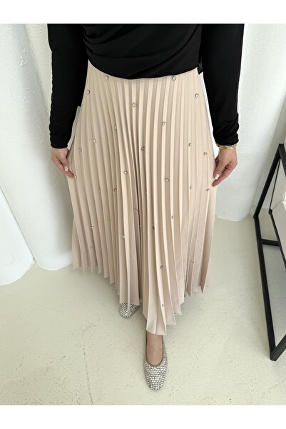 Melike Tatar Stone Pleated Skirt 32-3541
