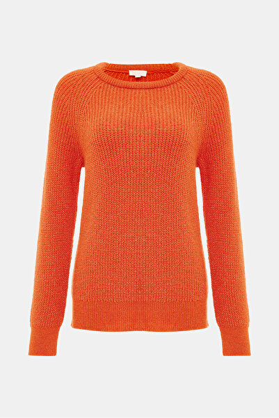 W Collection Orange O-Neck Long Sleeve Sweater