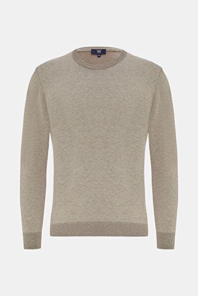 W Collection Beige Crew Neck Long Sleeve Sweater