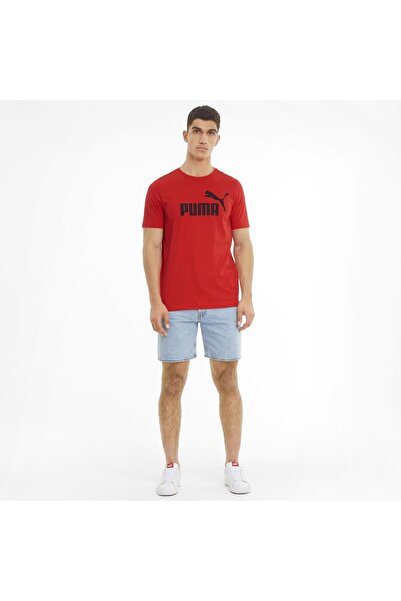 Puma Ess Logo Tee Men's Red Daily T-shirt 58666611