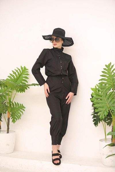 NS TASARIM MAYO Bias Design Hijab Parachute Fabric Jumpsuit Swimsuit