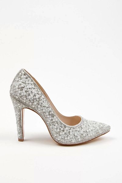 PayBuy Women's Fashion Stylish Gold Full Pearl Mirrored Classic Wedding Engagement Evening Evening Dress Shoes