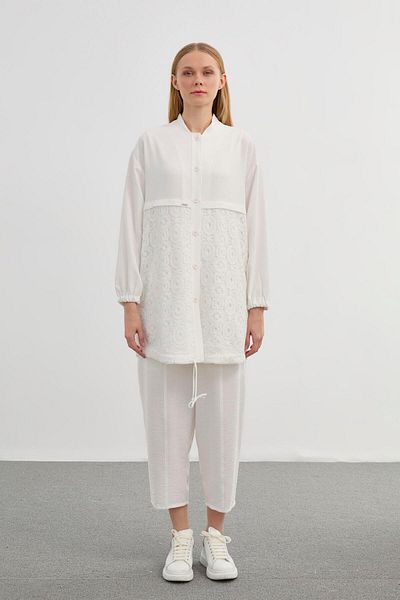 Zühre Embroidered Ecru Jacket C-0094