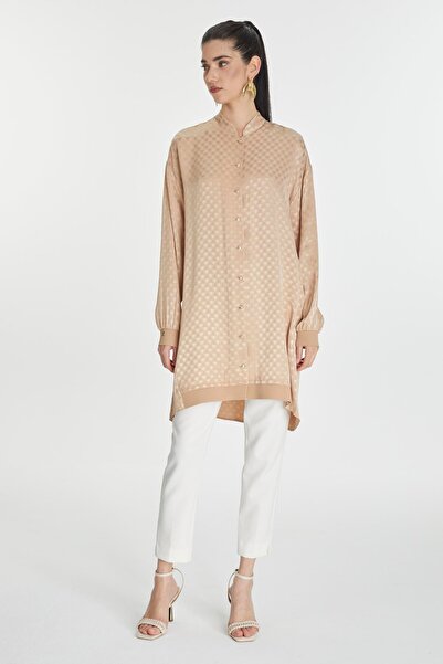 Zühre Μπουφάν Jacquard Judge Collar Beige C-0134