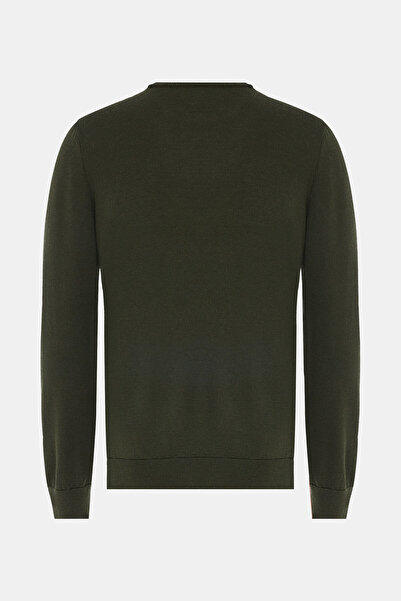 W Collection KHAKI BICYCLE COLLAR LONG SLEEVE SWEATER