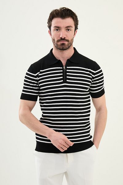 Mcr Knitwear POLO ZIPPERED COLLAR