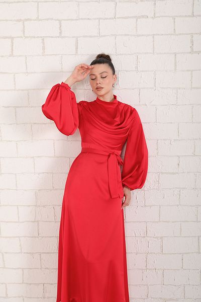 Melike Tatar Satin Dress 6-5035