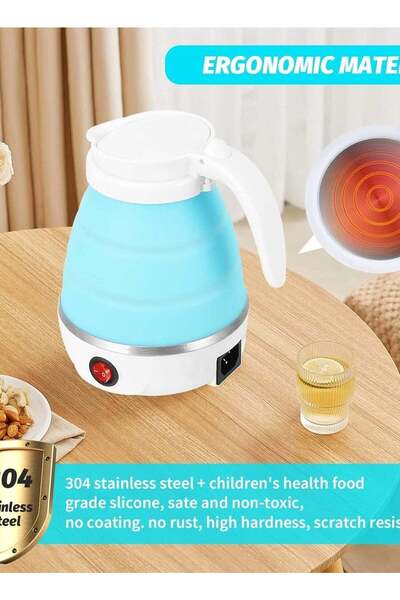 Denx Mini Retractable Foldable Kettle Silicone Electric Kettle Portable Small Outdoor Travel Kettle