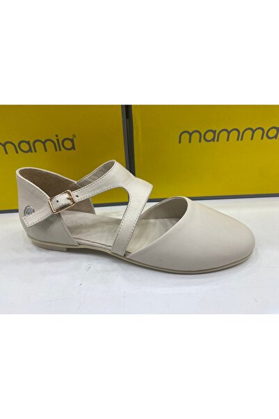 Mammamia Жіночі шкіряні балетки на щодень 25y D25ya-885 Z бежеві
