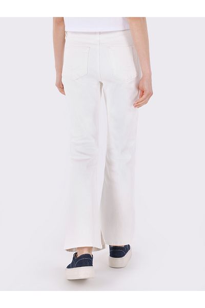 Colin's Pantaloni albi de damă, cu talie medie, cu tăietură în formă de cizme