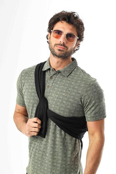 Tony Montana Polo Collar Buttoned Men's Linen T-Shirt-KT-1001
