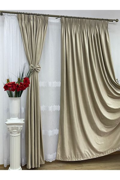 Liz Line Set doua draperii catifea, cu bride si rejansa lata, "Velvet lux" by Liz Line, 2x200x245-DR5022