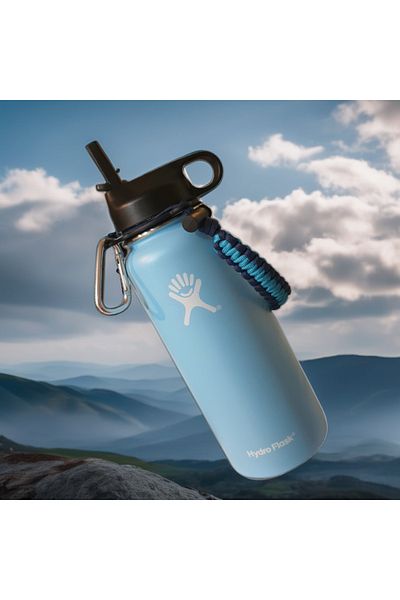 Hydro Flask Vacuum Insulated Stainless Steel Water Bottle With Lid, Grip System And Straw