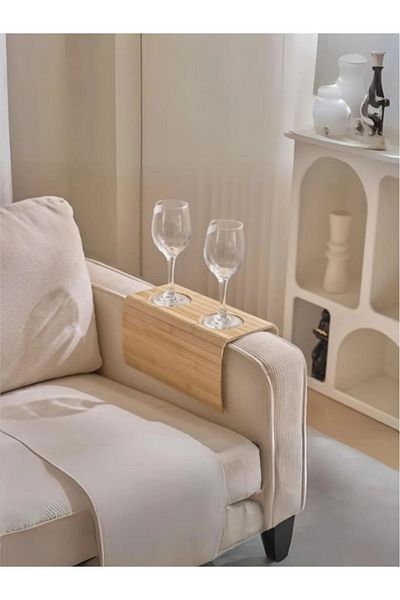 MEHAY HOME Bamboo Luxury Sofa Side Foldable Side Table American Service Sofa Side Portable Sofa Tray