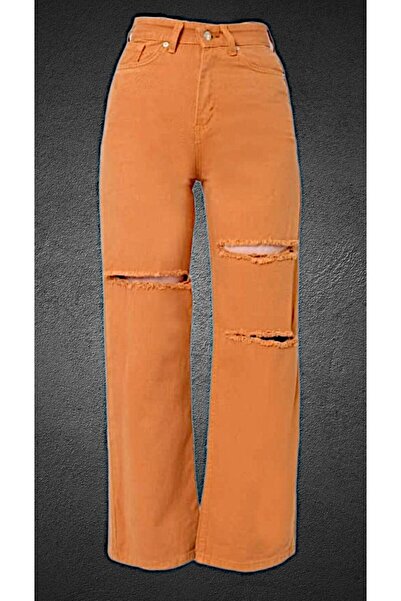 KOTOLOG Pantaloni clasici drepti cu picior lat, largi, blugi