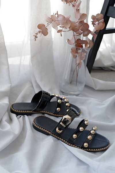 Meral Özgenç Banded Slippers