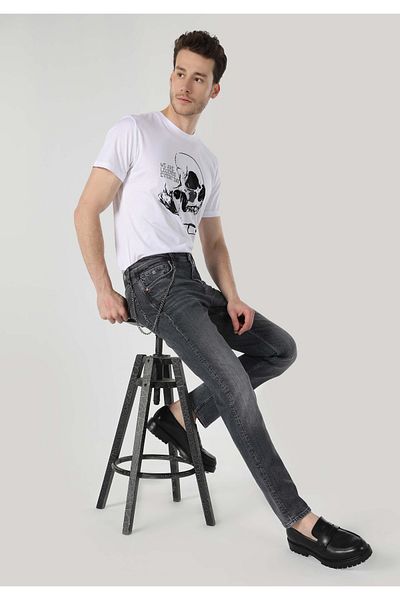 Colin's Pantaloni de jeans negri pentru bărbați, cu talie joasă, cu picioare drepte