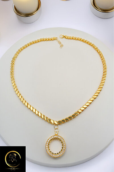 xtaki Çeyrek Altın Kolye – Altın Pullu Zincir – Arpa Zincir – Halep Zinciri Kolye - Çeyrekli Kolye 22 Ayar