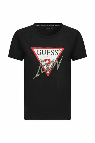 Guess Tricou damă SS CN ICON TEE negru
