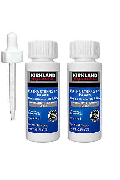 Kirkland Signature Σετ διαλύματος διέγερσης ανάπτυξης μαλλιών και γενειάδας Kirkland, περιλαμβάνεται πιπέτα, 2 x 60ml
