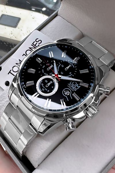 Tom Jones Original Gift Men Wrist Watch Waterproof Silver Color Steel Band Gift Bracelet GTJE2100C4