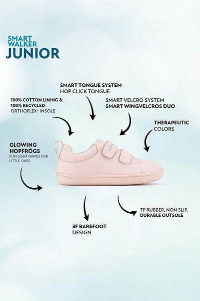 HOPFRÖG Детски боси обувки Smart Walker Junior Super Matte Pink